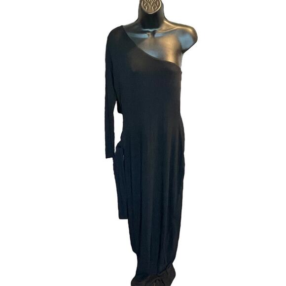 Naked Wardrobe NWT One Shoulder Side Cutout & Slit Maxi Dress Sz 1X - Picture 5 of 10